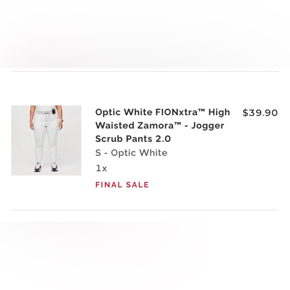 Figs optic white joggers